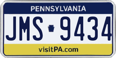 PA license plate JMS9434