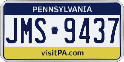 PA license plate JMS9437