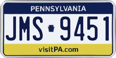 PA license plate JMS9451