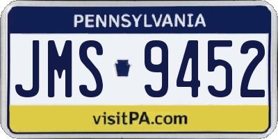 PA license plate JMS9452