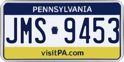 PA license plate JMS9453