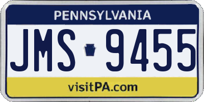 PA license plate JMS9455