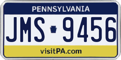 PA license plate JMS9456