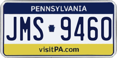 PA license plate JMS9460