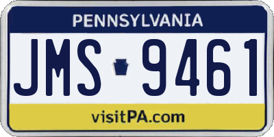 PA license plate JMS9461