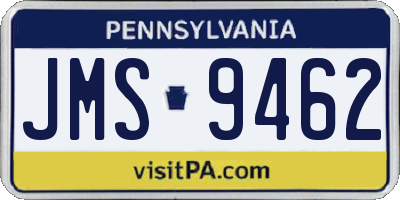 PA license plate JMS9462