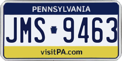 PA license plate JMS9463
