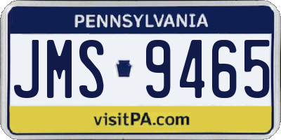 PA license plate JMS9465