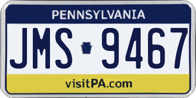 PA license plate JMS9467