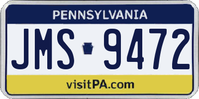 PA license plate JMS9472