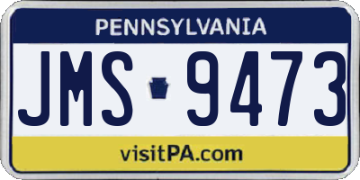 PA license plate JMS9473