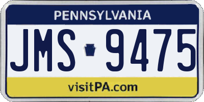 PA license plate JMS9475