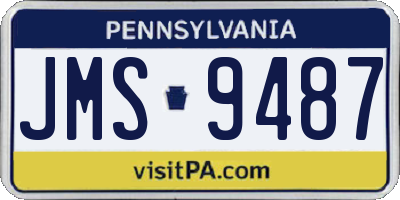 PA license plate JMS9487