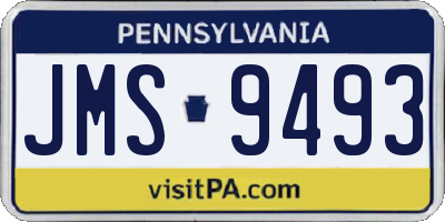 PA license plate JMS9493