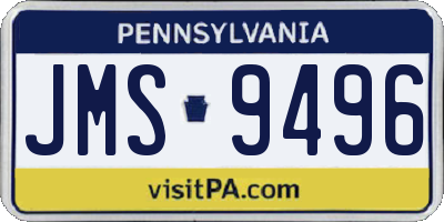 PA license plate JMS9496
