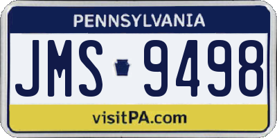PA license plate JMS9498