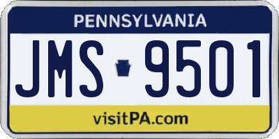 PA license plate JMS9501