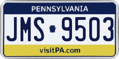 PA license plate JMS9503