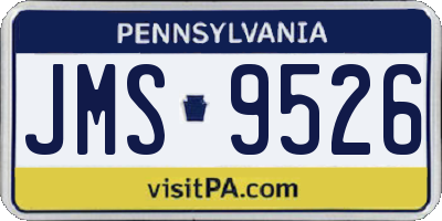 PA license plate JMS9526