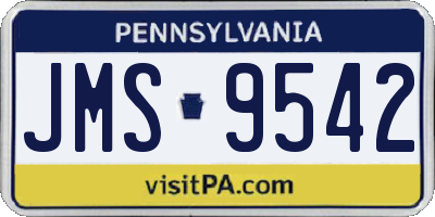 PA license plate JMS9542