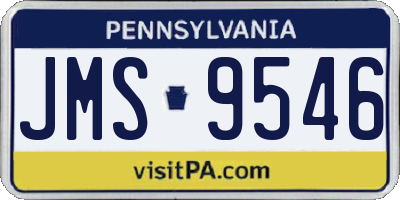PA license plate JMS9546