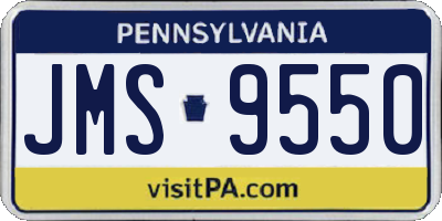 PA license plate JMS9550