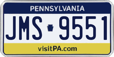 PA license plate JMS9551