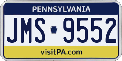 PA license plate JMS9552