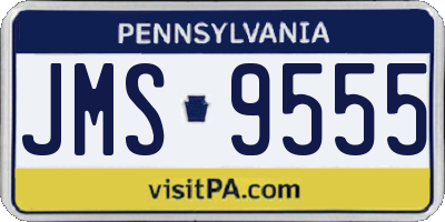 PA license plate JMS9555