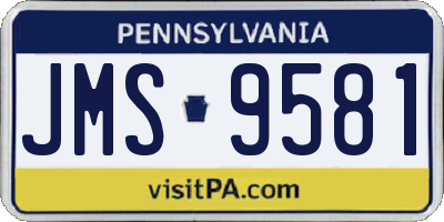 PA license plate JMS9581