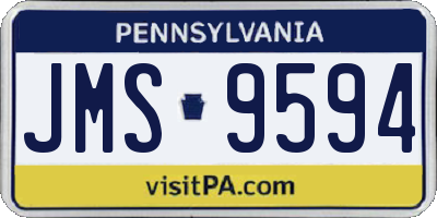 PA license plate JMS9594