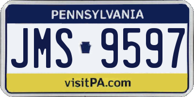 PA license plate JMS9597