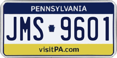PA license plate JMS9601