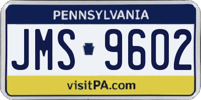 PA license plate JMS9602