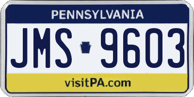 PA license plate JMS9603