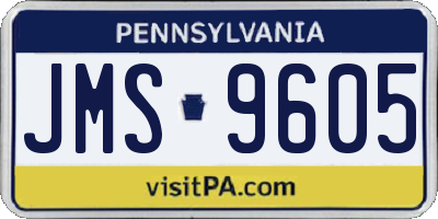 PA license plate JMS9605