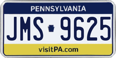 PA license plate JMS9625
