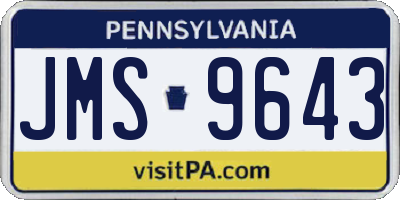 PA license plate JMS9643