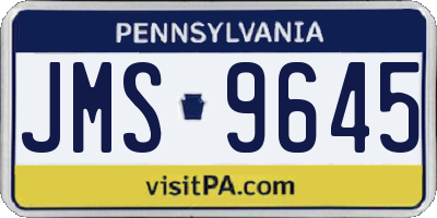 PA license plate JMS9645