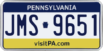 PA license plate JMS9651