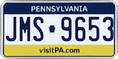 PA license plate JMS9653