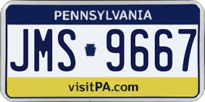 PA license plate JMS9667