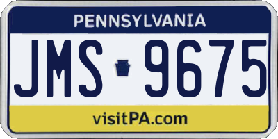 PA license plate JMS9675