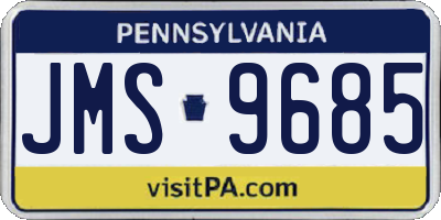 PA license plate JMS9685