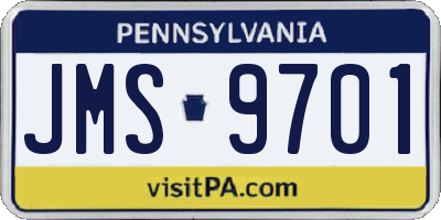 PA license plate JMS9701