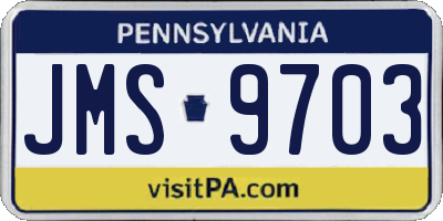 PA license plate JMS9703