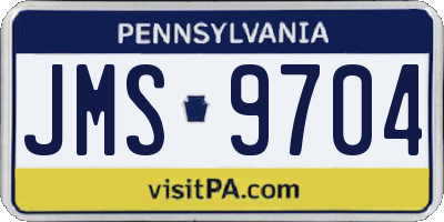 PA license plate JMS9704