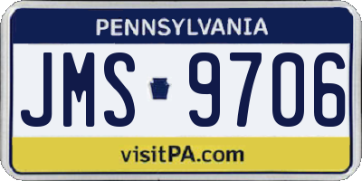 PA license plate JMS9706
