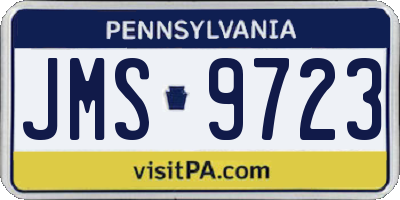 PA license plate JMS9723