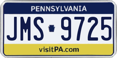 PA license plate JMS9725